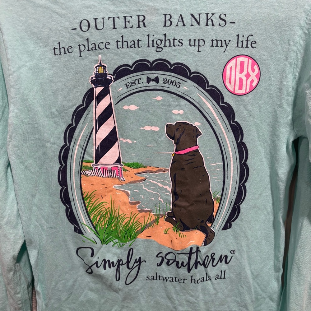 Simply Southern Long Sleeve Outer Banks Tee Size Small - Picture 3 of 5